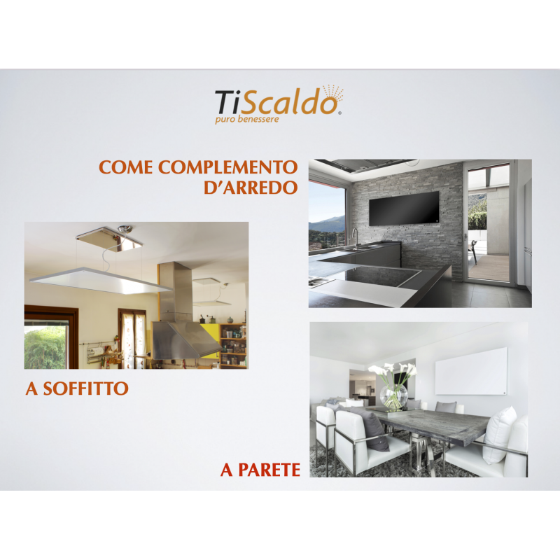 TiScaldo- Pannello radiante a infrarossi lunghi 60x120 800W -alluminio |  Estraggo